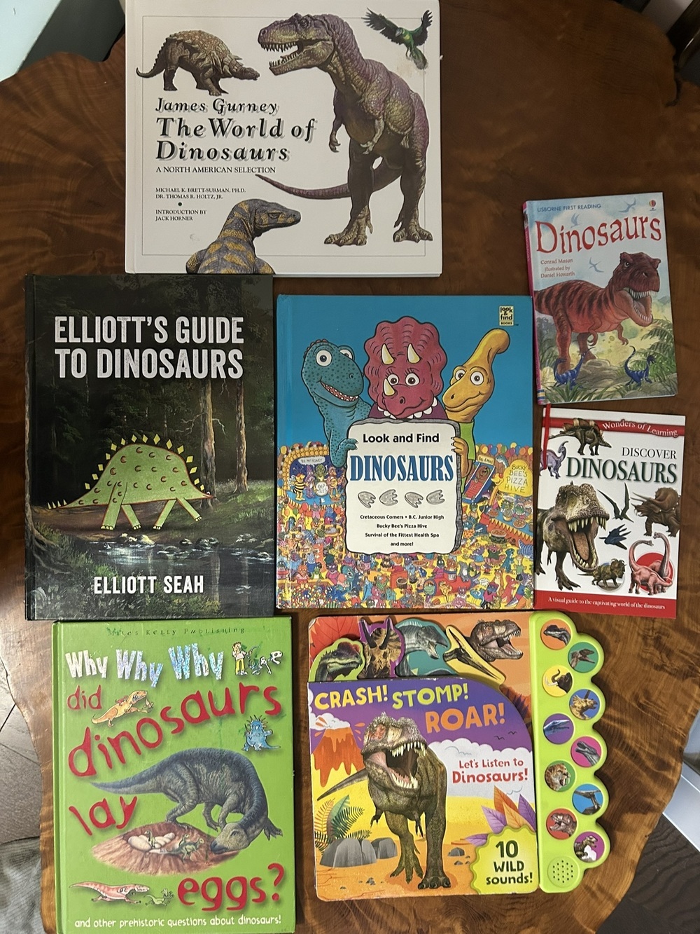 Mega Dinosaur Kids Book Bundle - Set of 7 (Usborne, Sound Book & More)